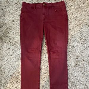 American Eagle Maroon Skinny Jeans